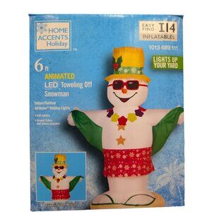 Gemmy Airblown Inflatable Snowman 7 Foot 2020 EUC
